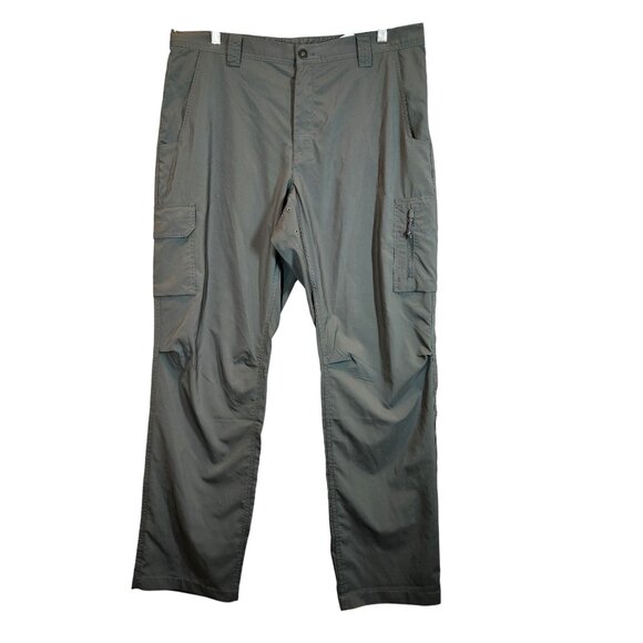 Columbia Mens 38x32 Gray Cargo Pants Zipper Pocket Lightweight gorpcore Spf 40+ - Picture 1 of 16